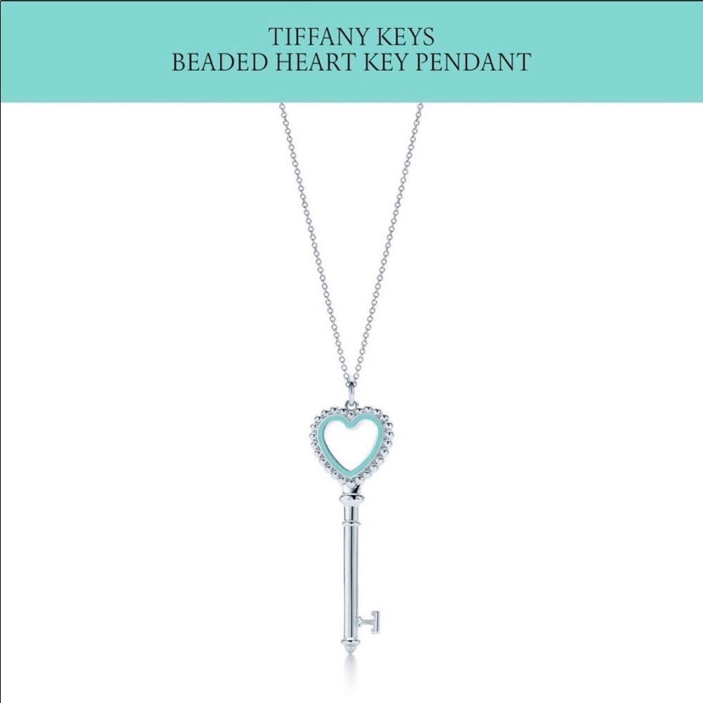Tiffany & Co Key w/enamel and 20” chain in 925